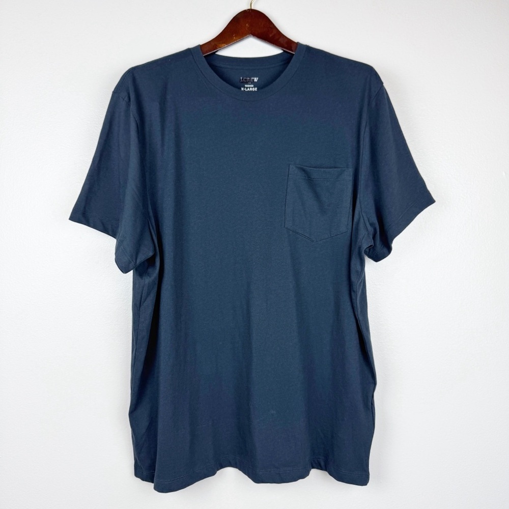 J. Crew Men's Washed Jersey Pocket Short Sleeve Tee Navy Size XL NWT - Picture 2 of 6